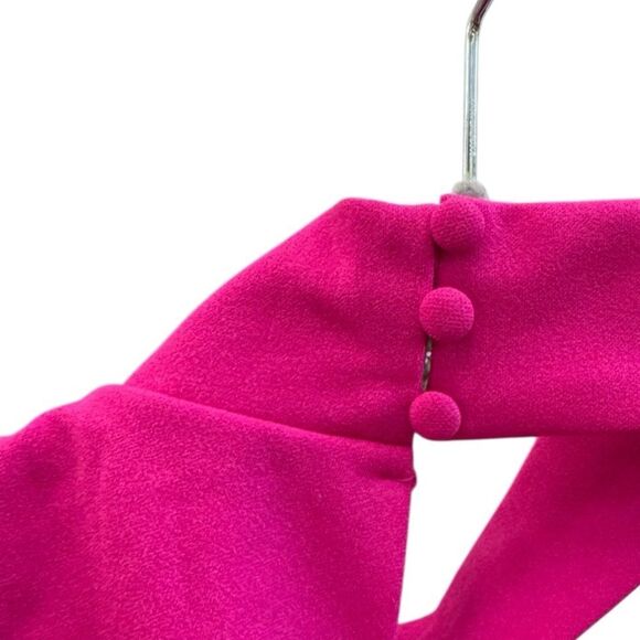 NWT Lulus Keep It Interesting Hot Pink Asymmetrical Halter Jumpsuit Size Medium - Picture 7 of 12